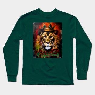 Lion With Crown "King" #4 Long Sleeve T-Shirt